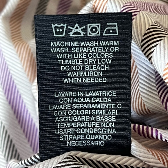 Robert Graham Button Down Flip Cuff Casual Striped Dress Shirt Men's Size Large - Picture 10 of 15